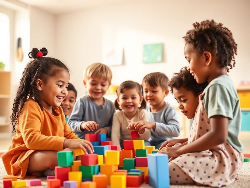 Children playing and learning